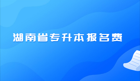 湖南省專升本報名費用