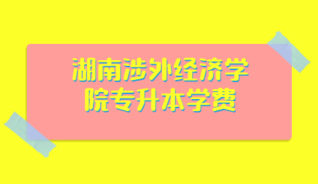 湖南涉外經(jīng)濟學院專升本學費